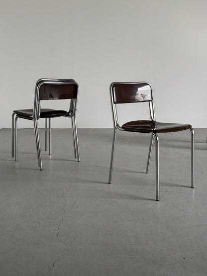 Vintage Stapelstuhl Bauhaus Chrom von unbekannt für Italien