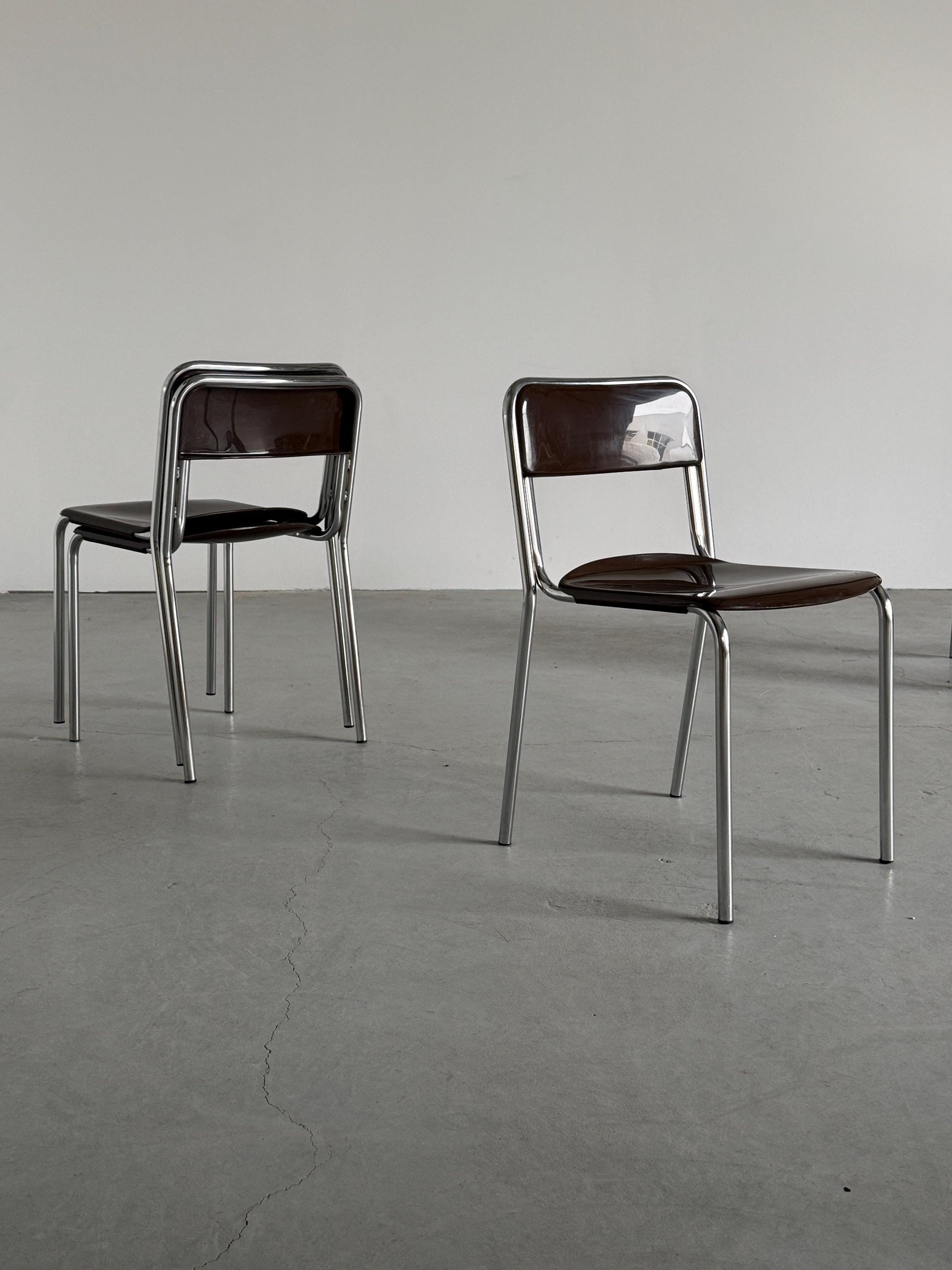 Vintage Stapelstuhl Bauhaus Chrom von unbekannt für Italien