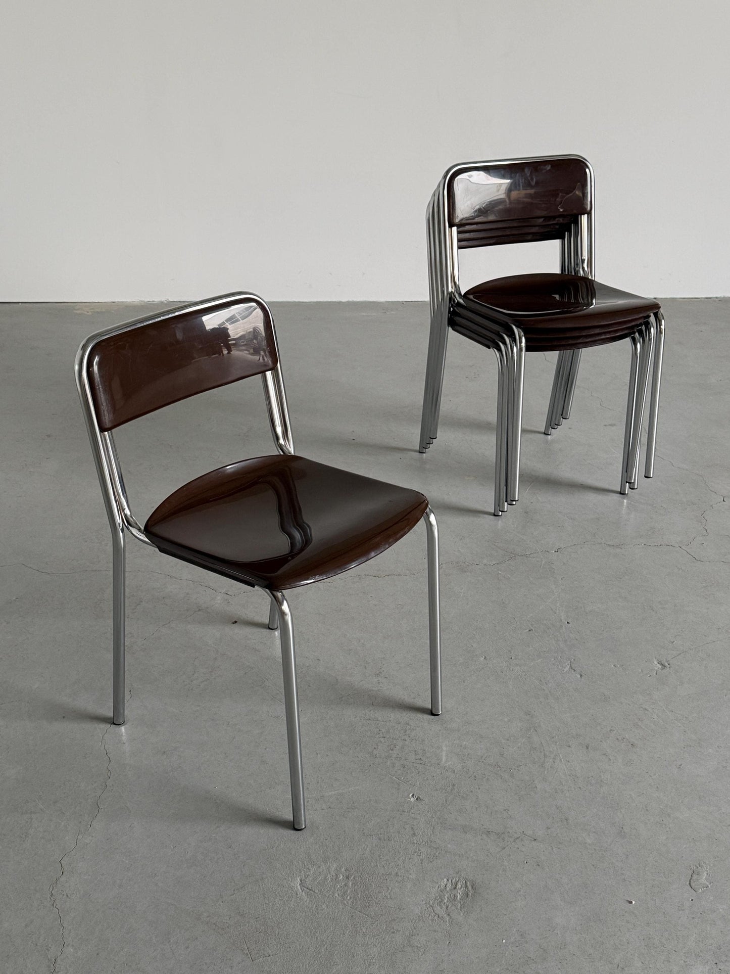 Vintage Stapelstuhl Bauhaus Chrom von unbekannt für Italien
