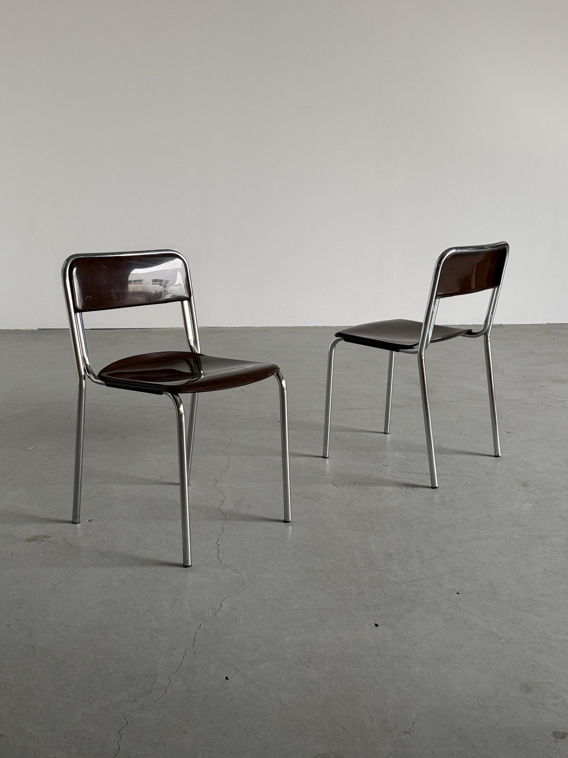 Vintage Stapelstuhl Bauhaus Chrom von unbekannt für Italien