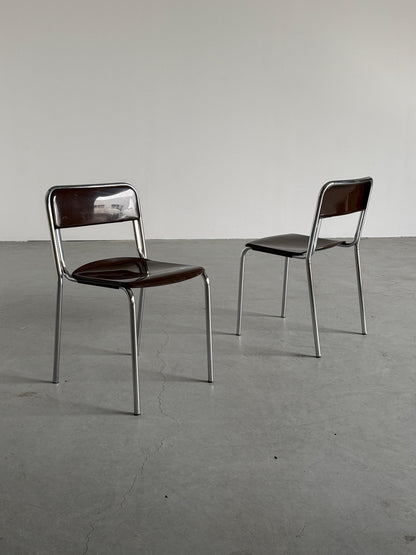 Vintage Stapelstuhl Bauhaus Chrom von unbekannt für Italien