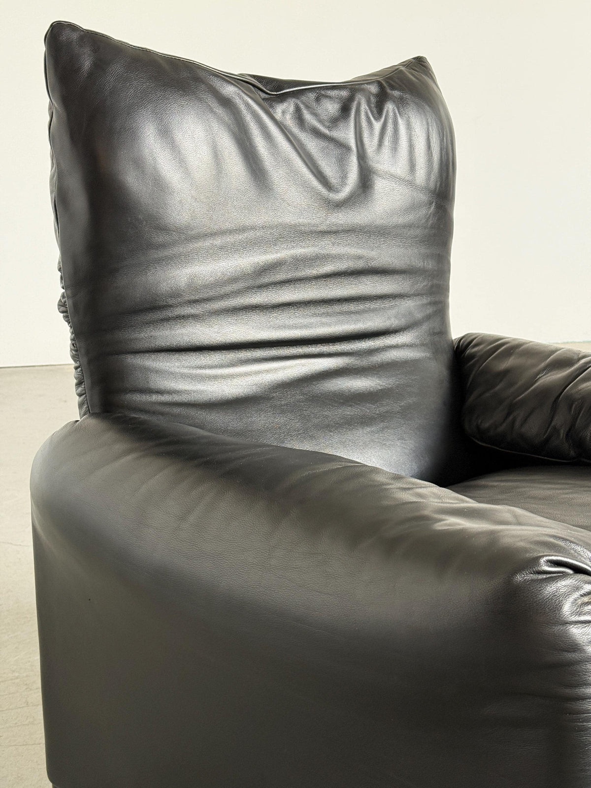 Vintage Sitzset Maralunga von Vico Magistretti für Cassina, schwarz