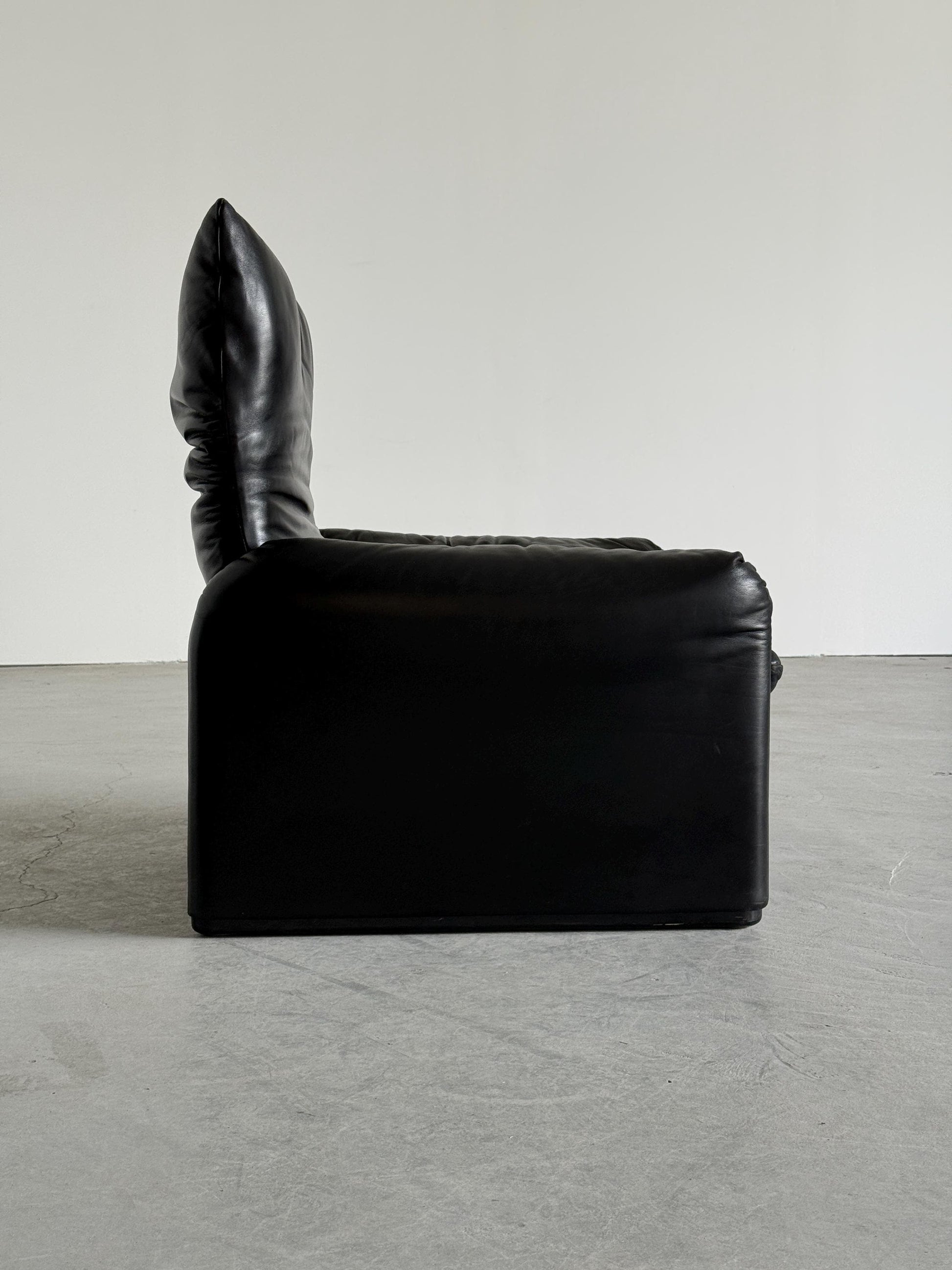 Vintage Sitzset Maralunga von Vico Magistretti für Cassina, schwarz