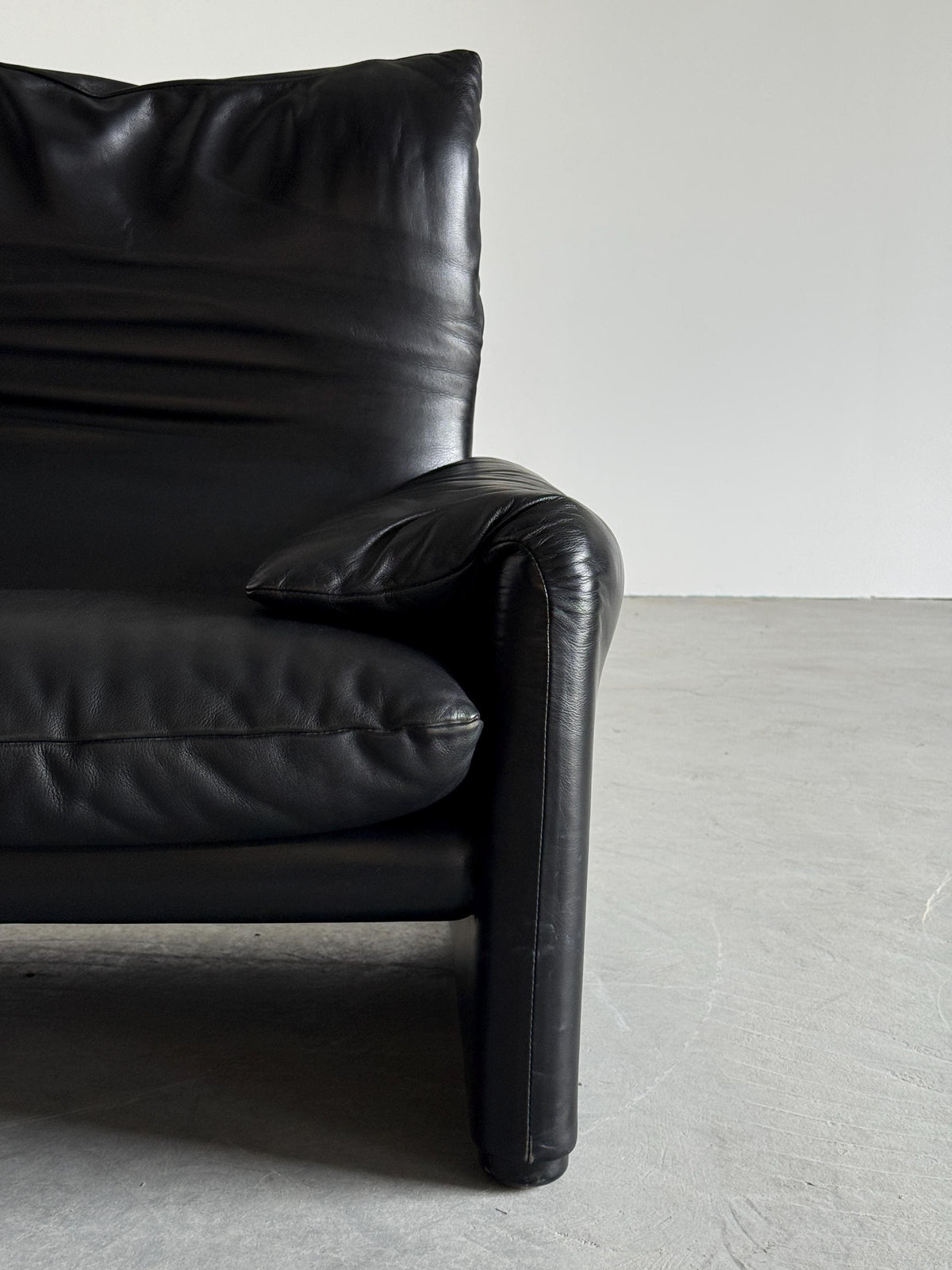 Vintage Sitzset Maralunga von Vico Magistretti für Cassina, schwarz