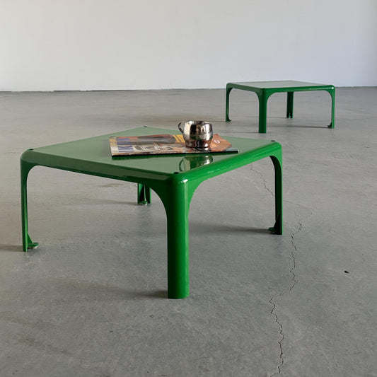 Vintage Set von 2 Beistelltisch Demetrio 45 von Vico Magistretti für Artemide Milano Grün