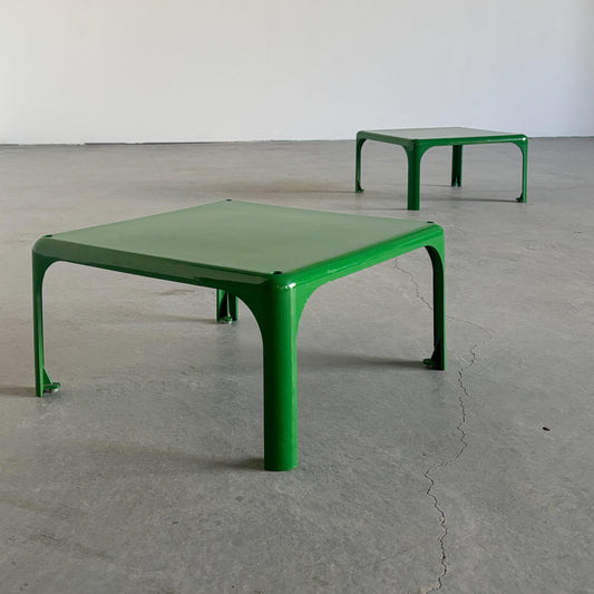 Vintage Set von 2 Beistelltisch Demetrio 45 von Vico Magistretti für Artemide Milano Grün