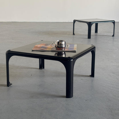 Vintage Set von 2 Beistelltisch Demetrio 45 von Vico Magistretti für Artemide Milano, schwarz