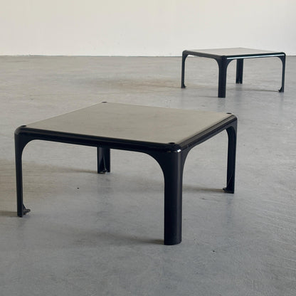Vintage Set von 2 Beistelltisch Demetrio 45 von Vico Magistretti für Artemide Milano, schwarz