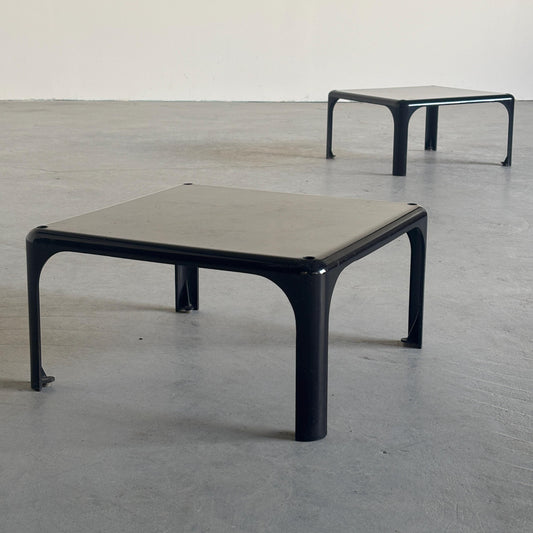 Vintage Set von 2 Beistelltisch Demetrio 45 von Vico Magistretti für Artemide Milano, schwarz