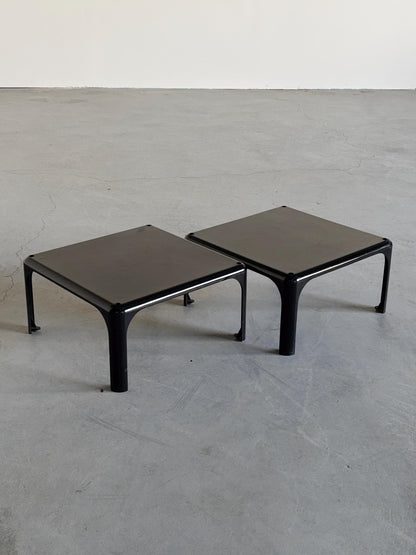 Vintage Set von 2 Beistelltisch Demetrio 45 von Vico Magistretti für Artemide Milano, schwarz