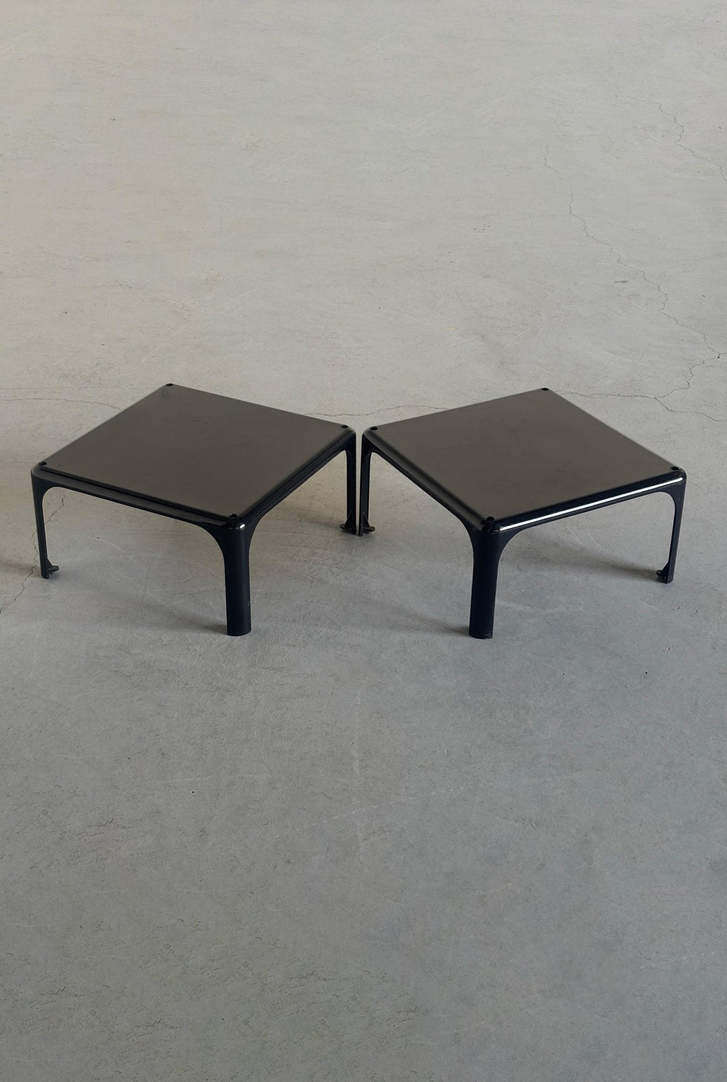Vintage Set von 2 Beistelltisch Demetrio 45 von Vico Magistretti für Artemide Milano, schwarz