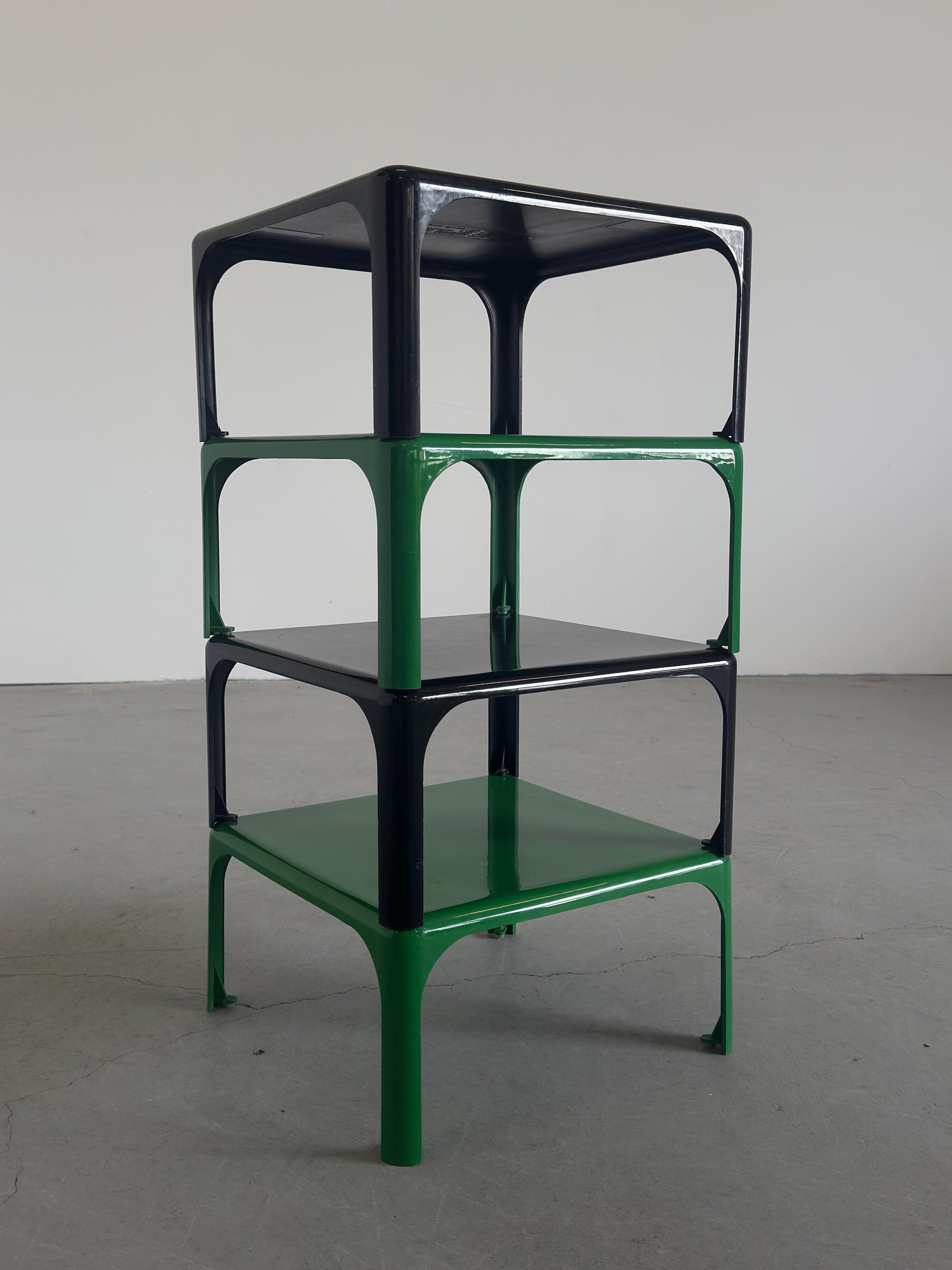 Vintage Set von 2 Beistelltisch Demetrio 45 von Vico Magistretti für Artemide Milano, schwarz