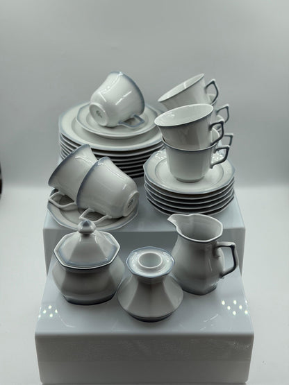 Vintage Kaffeeservice von Winterling Marktleuthen für 8 Personen 29-teilig Weiß Porzellan