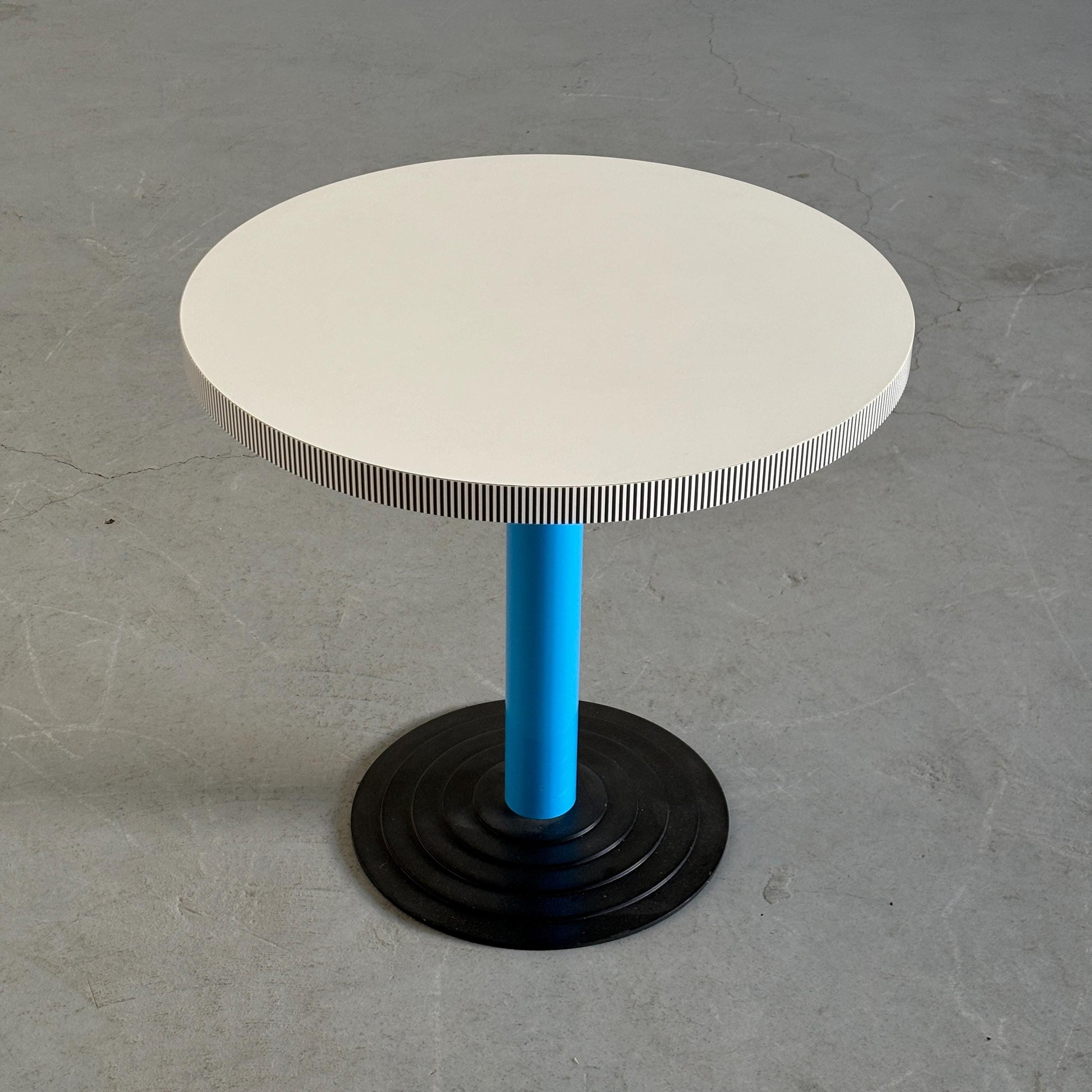 Vintage Tisch Kroma von Antonia Astori für Driade, hellblau schwarz weiß