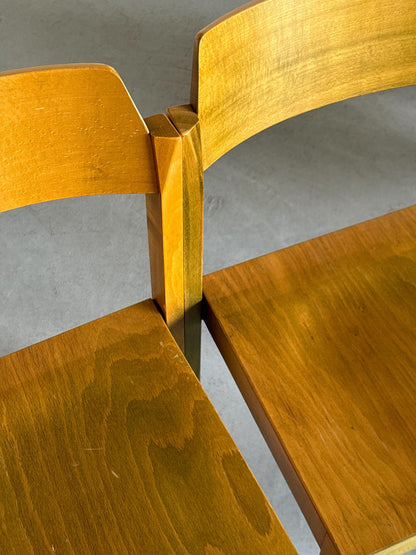 Vintage Stuhl Unikat Patina Massivholz grün hellbraun