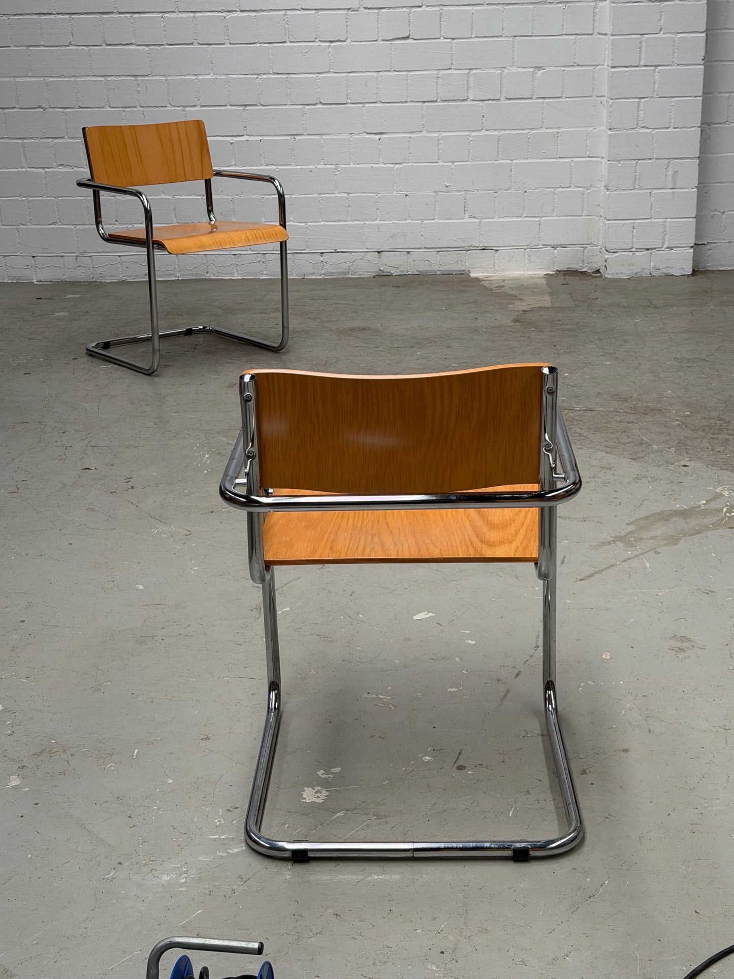 Vintage Stuhl Plurima von Mart Stam und Marcel Breuer für Plurima Chrom Buche