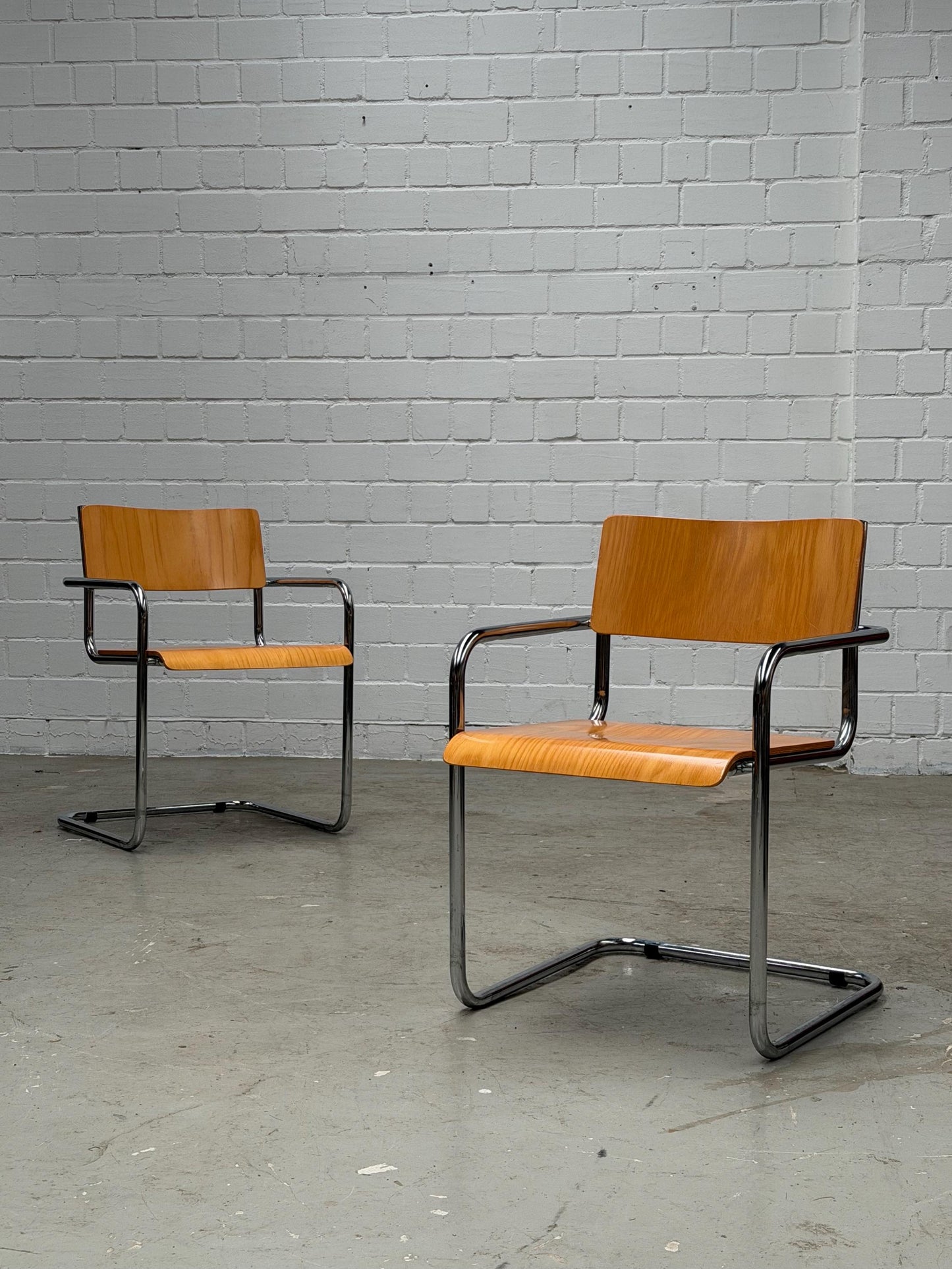 Vintage Stuhl Plurima von Mart Stam und Marcel Breuer für Plurima Chrom Buche