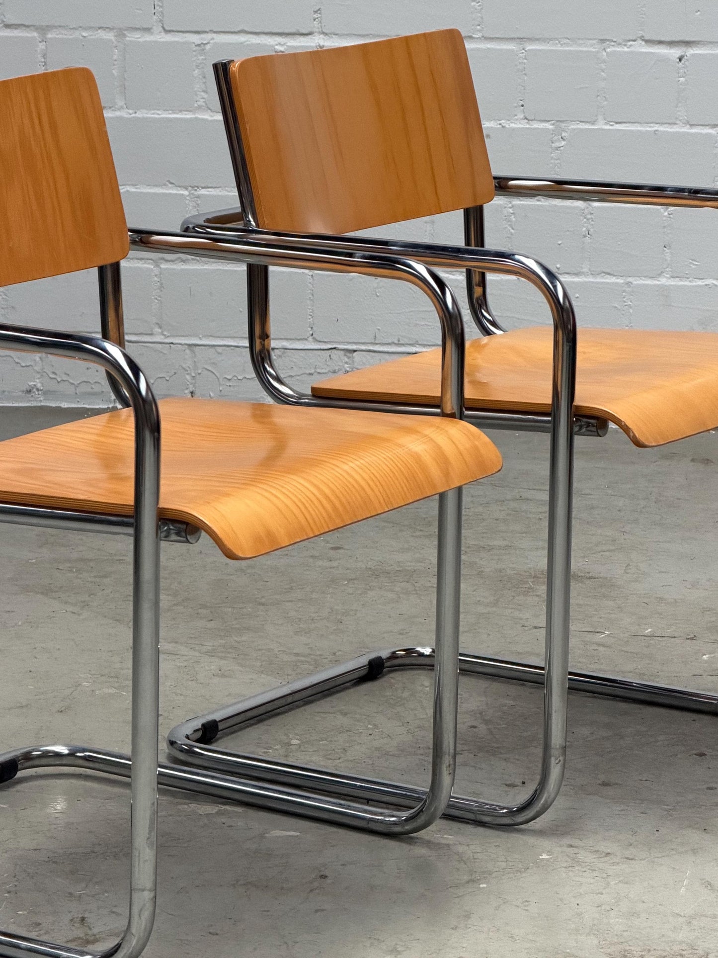 Vintage Stuhl Plurima von Mart Stam und Marcel Breuer für Plurima Chrom Buche