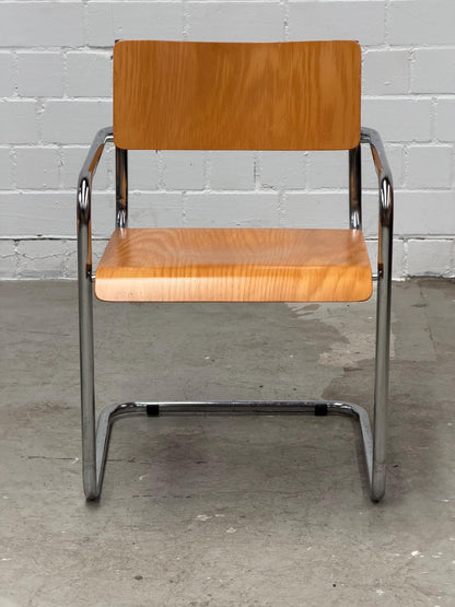 Vintage Stuhl Plurima von Mart Stam und Marcel Breuer für Plurima Chrom Buche