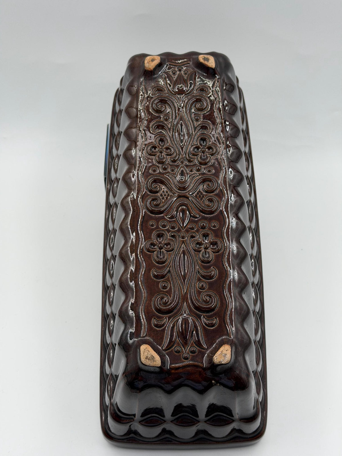 Vintage Keramik Kastenform Backform Braun glasiert Ornament – 2nd home