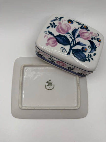 Vintage Butterdose Zwiebelmuster von Seltmann Weiden für Seltmann Weiden rare Farbvariante Rosa Blau