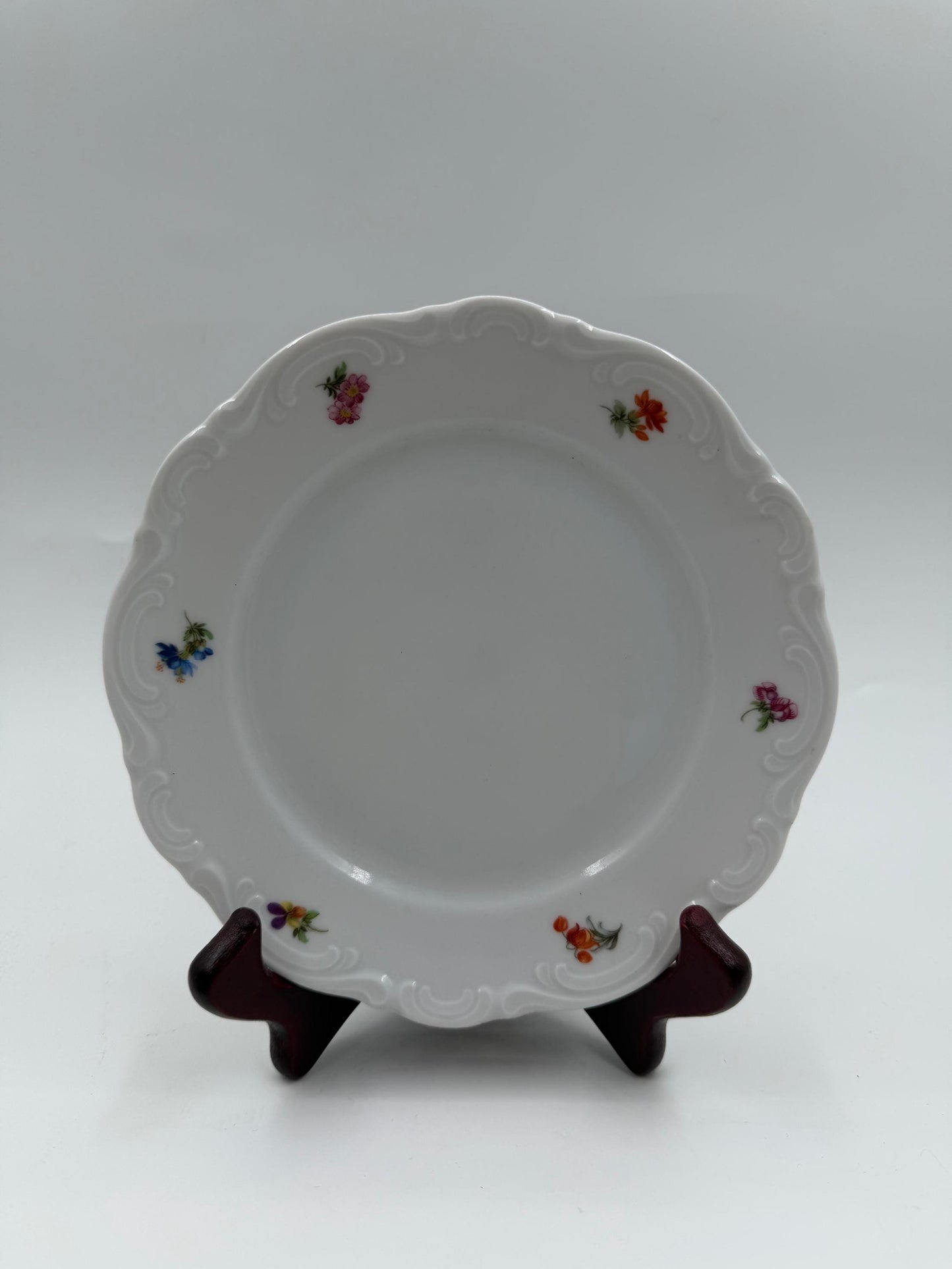 Vintage Mokkatasse von Mitterteich für Bavaria weiß bunt gold Porzellangeschirr