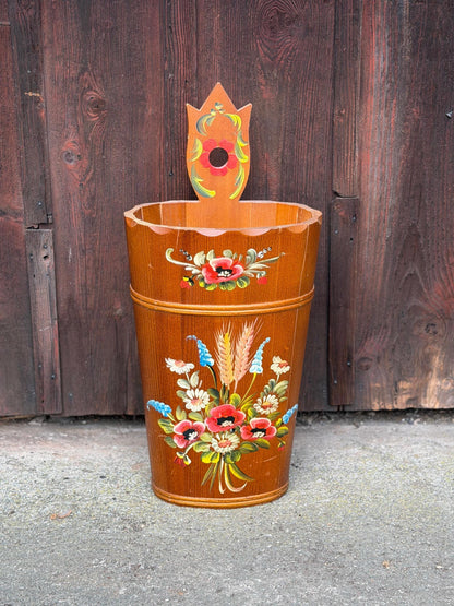 Vintage Schirmständer Keramik handbemalt floral mehrfarbig