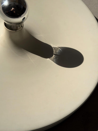 Vintage Wandlampe Diskus von Charlotte Perriand für Honsel Weiß 50 cm