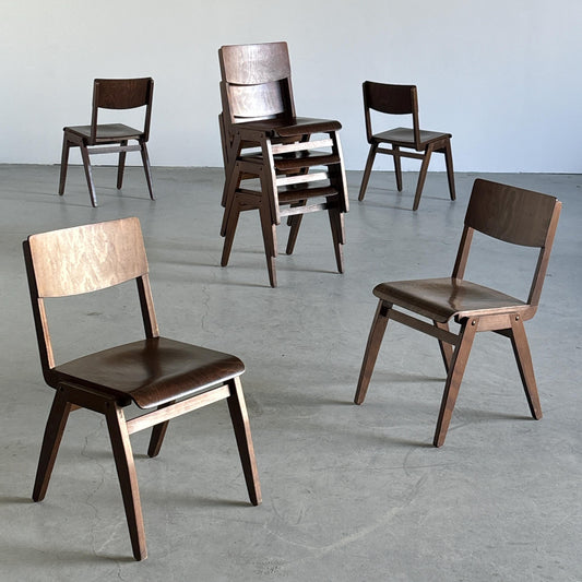 Vintage Bistrostuhl dunkel gebeizt aus Buche und Sperrholz