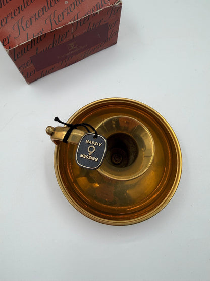 Vintage Kerzenleuchter Messing, Gold, neu, Made in Switzerland