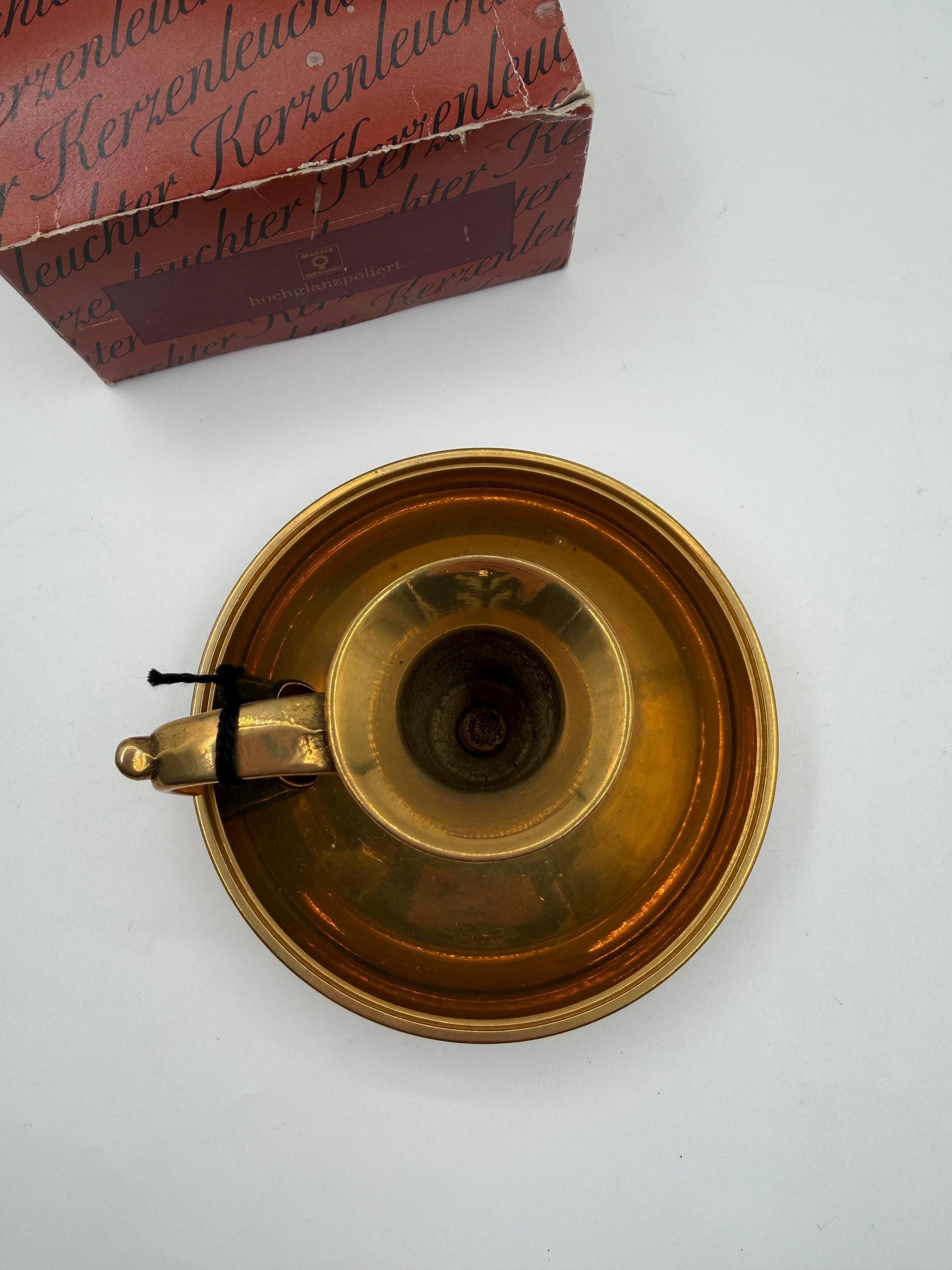 Vintage Kerzenleuchter Messing, Gold, neu, Made in Switzerland