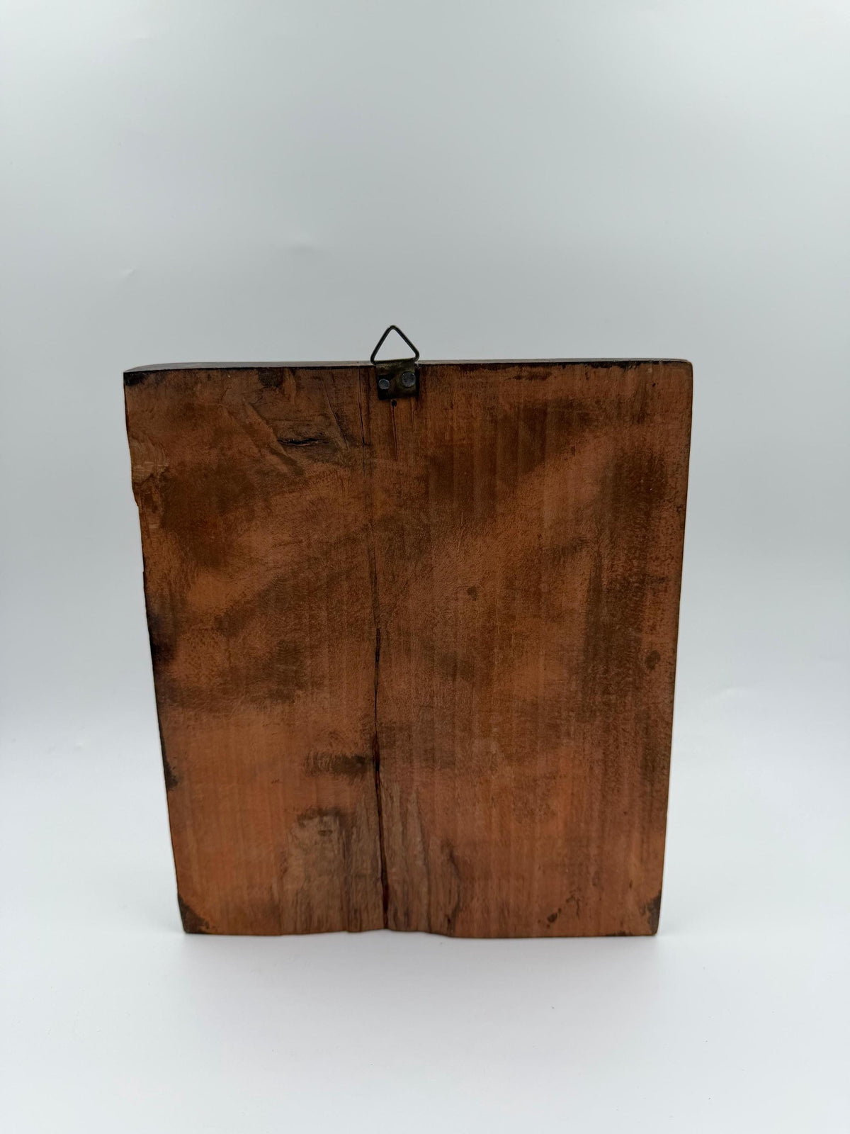 Vintage Wandrelief Holz-Schnitzbild handgefertigt figürliche Szene mit 2 Personen