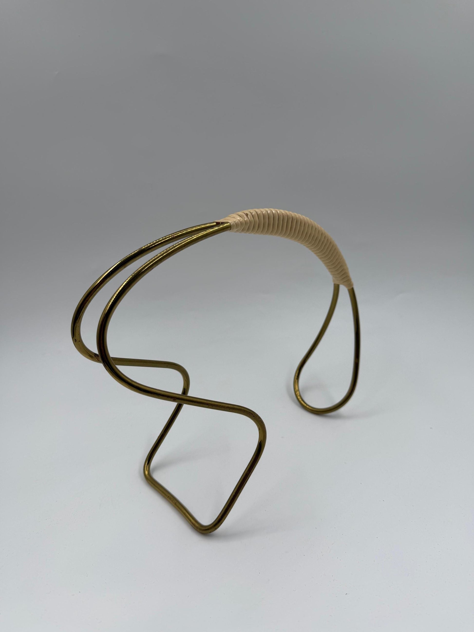 Vintage Flaschenhalter Gold-Creme Dekoration Metall und Kunststoff