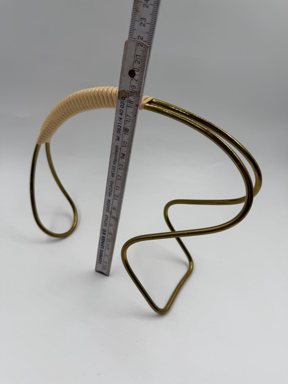 Vintage Flaschenhalter Gold-Creme Dekoration Metall und Kunststoff