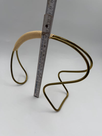 Vintage Flaschenhalter Gold-Creme Dekoration Metall und Kunststoff