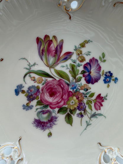 Vintage Prunkschale Moliere von Rosenthal, Elfenbein und Golddekor