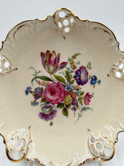 Vintage Prunkschale Moliere von Rosenthal, Elfenbein und Golddekor
