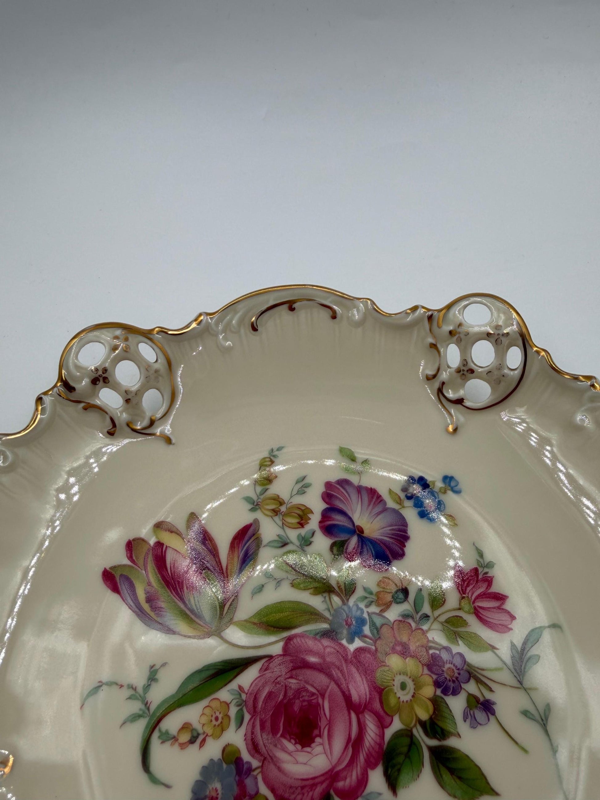Vintage Prunkschale Moliere von Rosenthal, Elfenbein und Golddekor