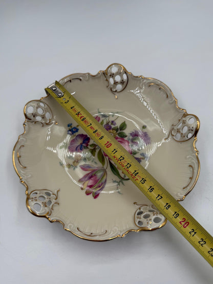Vintage Prunkschale Moliere von Rosenthal, Elfenbein und Golddekor