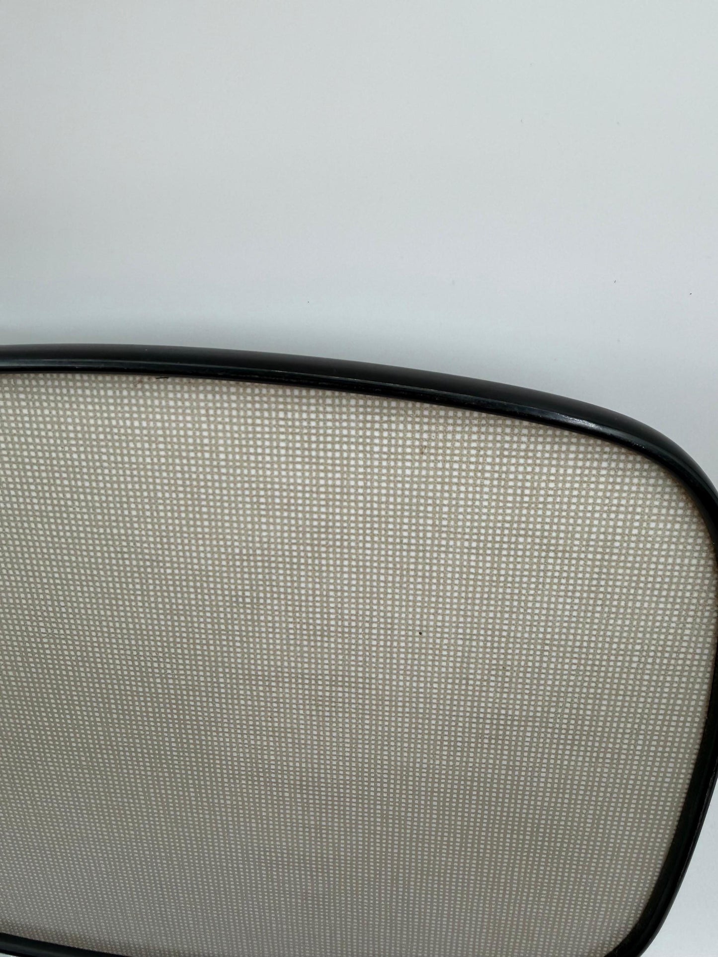 Vintage Serviertablett Gittermuster beige schwarz Metalltablett Retro Vintage-Bar Unterlage