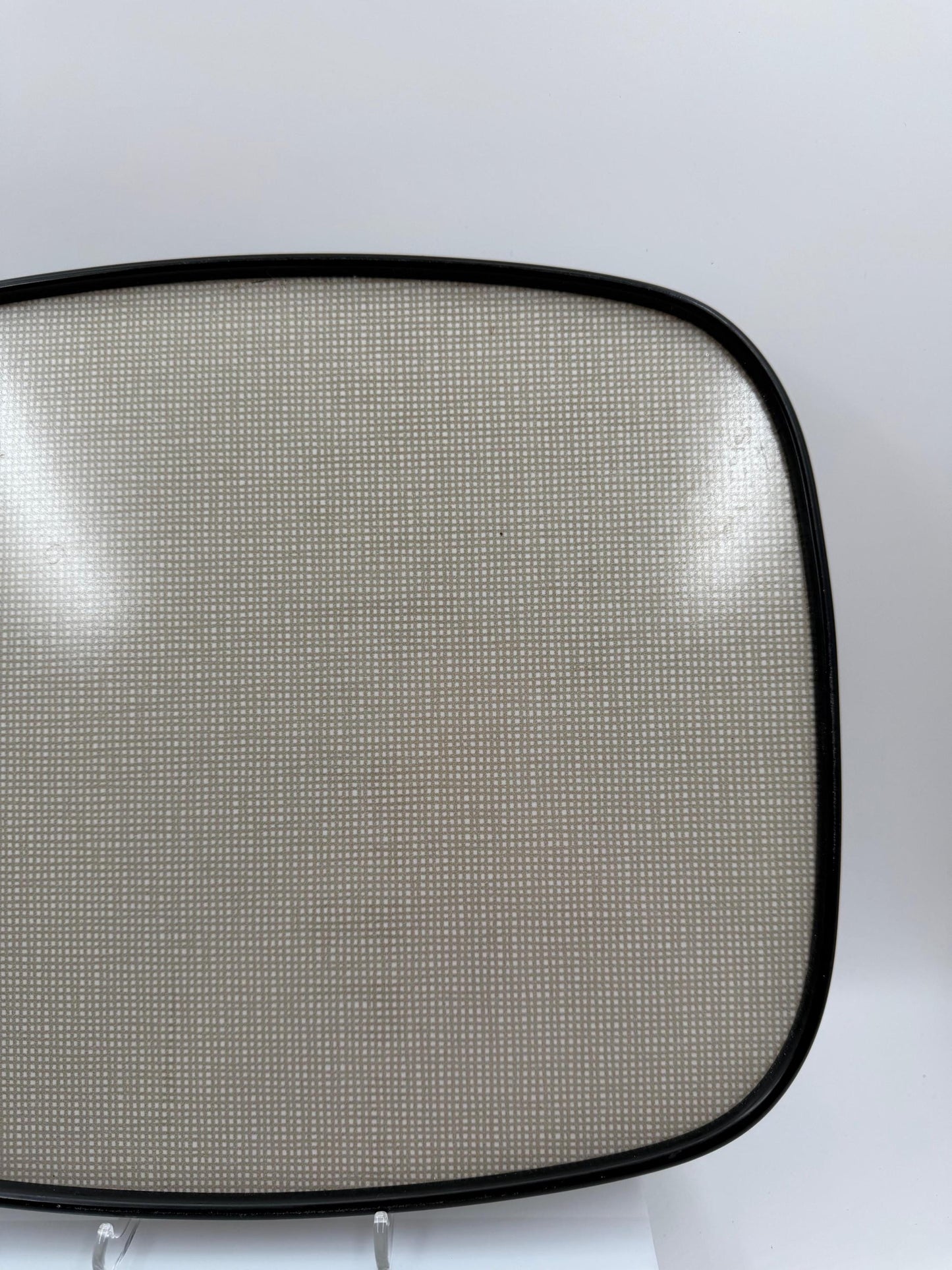 Vintage Serviertablett Gittermuster beige schwarz Metalltablett Retro Vintage-Bar Unterlage