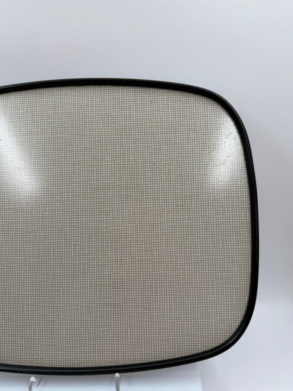 Vintage Serviertablett Gittermuster beige schwarz Metalltablett Retro Vintage-Bar Unterlage