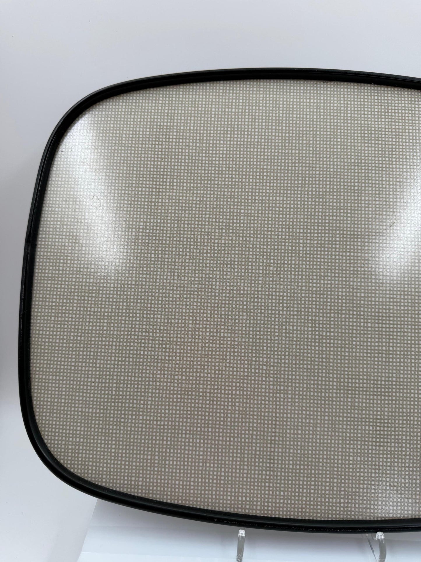 Vintage Serviertablett Gittermuster beige schwarz Metalltablett Retro Vintage-Bar Unterlage