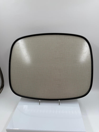 Vintage Serviertablett Gittermuster beige schwarz Metalltablett Retro Vintage-Bar Unterlage