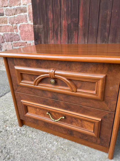 Vintage Nachtschrank Set von 2 mit Schubladen Teak Optik
