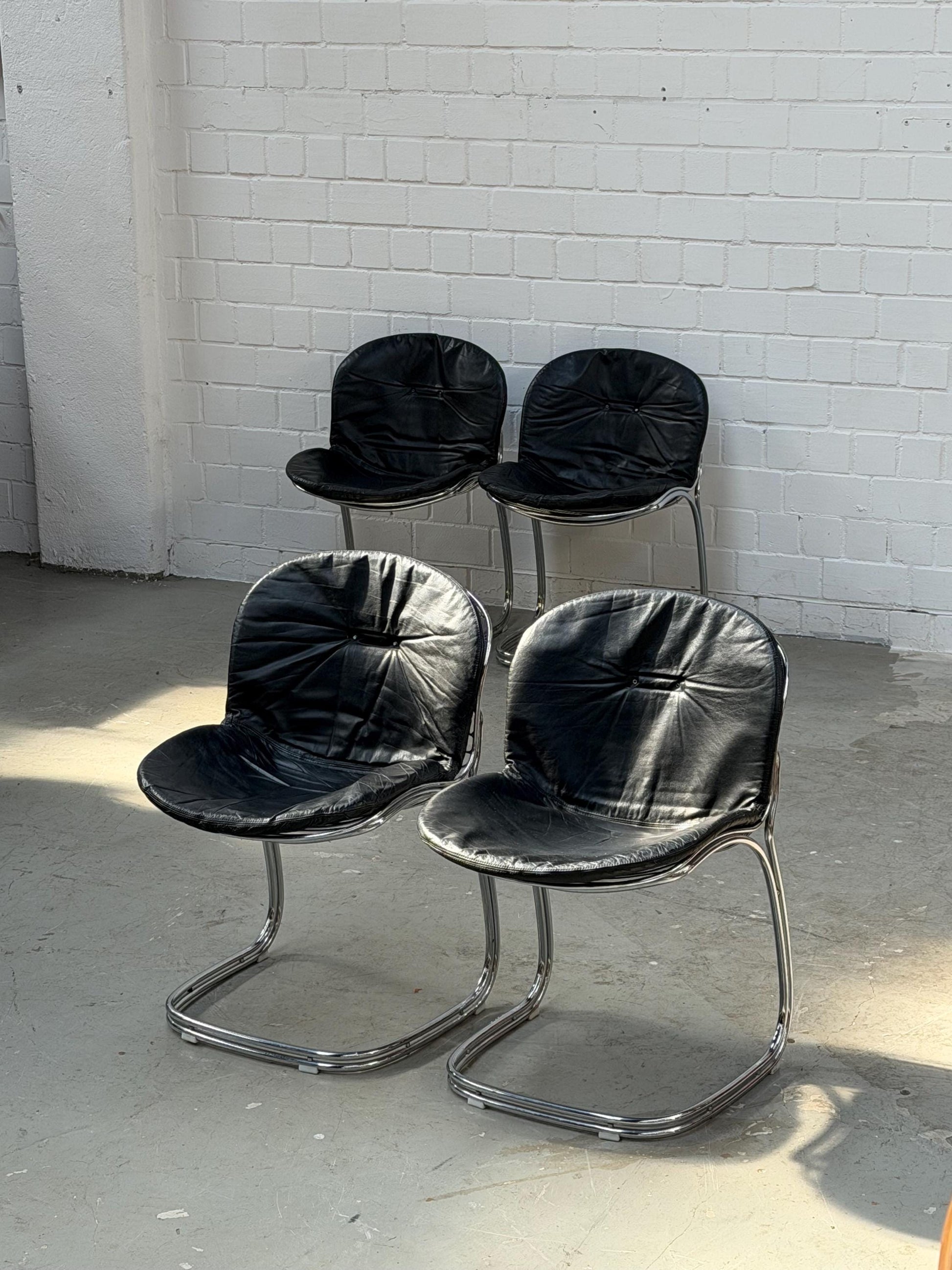 Vintage Sessel Sabrina von Giorgio Rinaldi für Rima Chrom, Schwarz