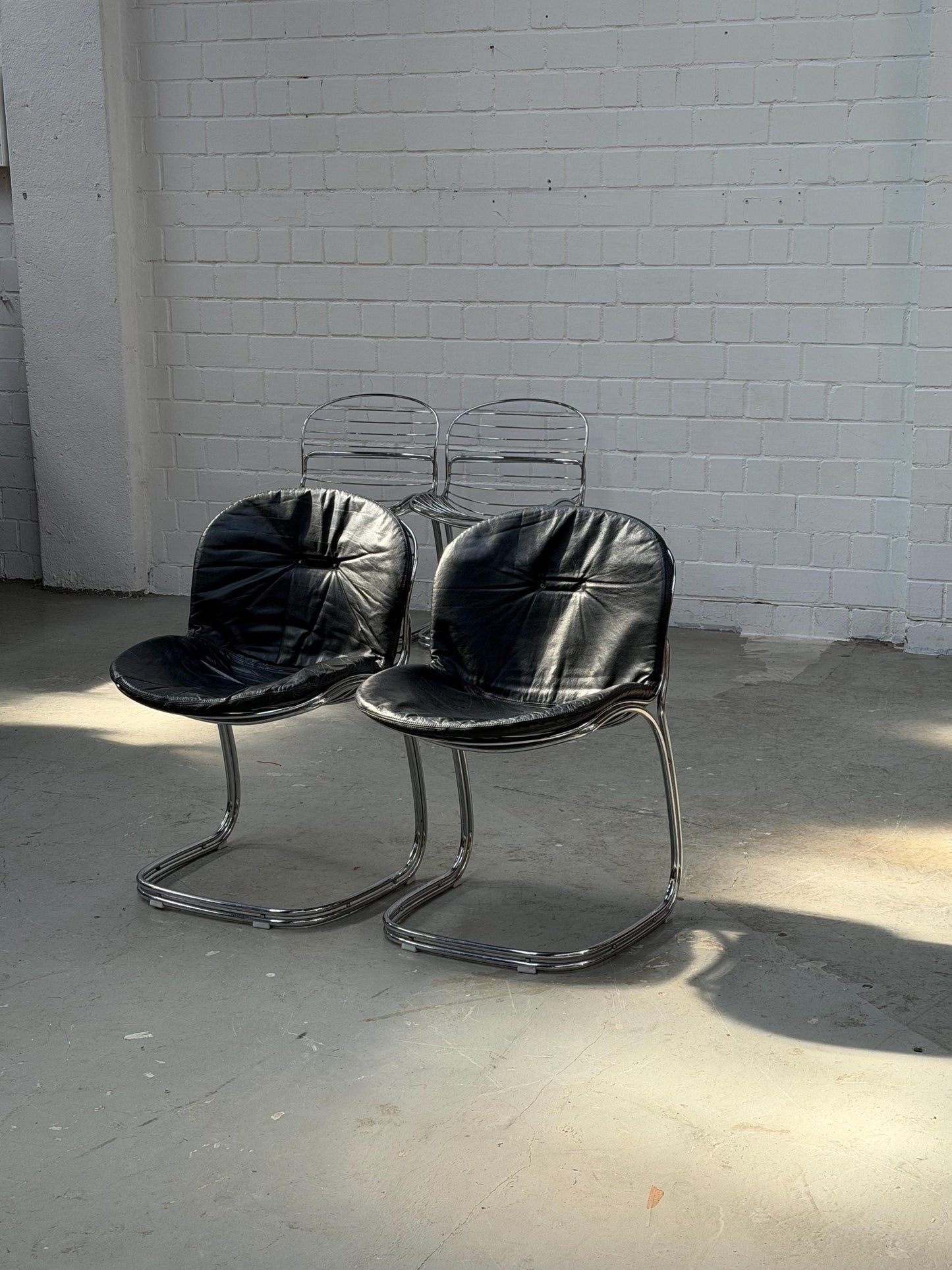 Vintage Sessel Sabrina von Giorgio Rinaldi für Rima Chrom, Schwarz