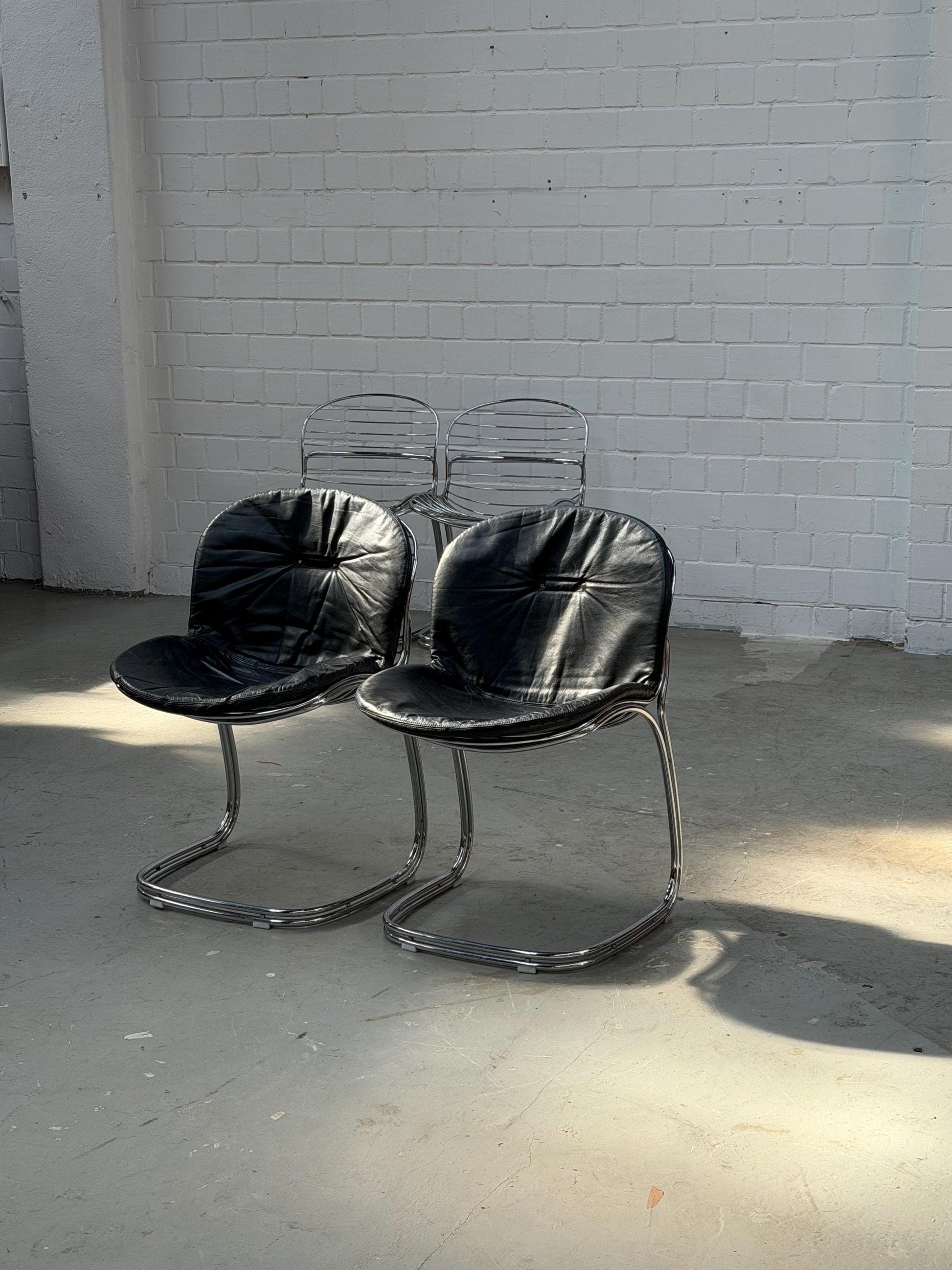 Vintage Sessel Sabrina von Giorgio Rinaldi für Rima Chrom, Schwarz