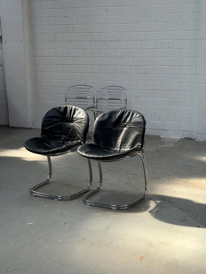Vintage Sessel Sabrina von Giorgio Rinaldi für Rima Chrom, Schwarz