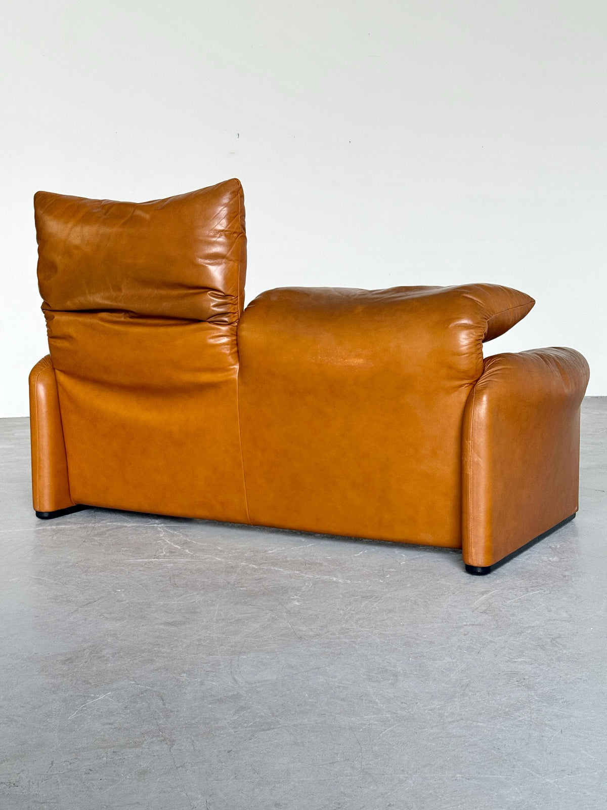 Vintage Sofa Maralunga von Vico Magistretti für Cassina cognacbraun Leder